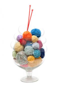 Royalty Free Photo of a Glass Full of Yarn