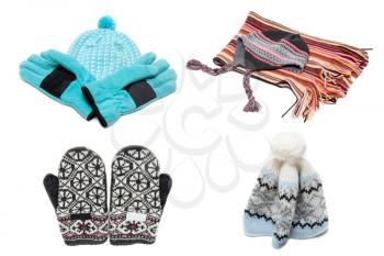 Royalty Free Photo of a Bunch of Mittens and Hats