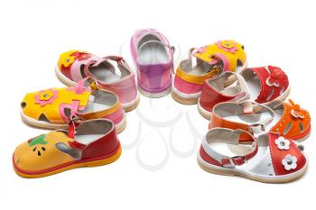 Royalty Free Photo of a Bunch of Baby Sandals