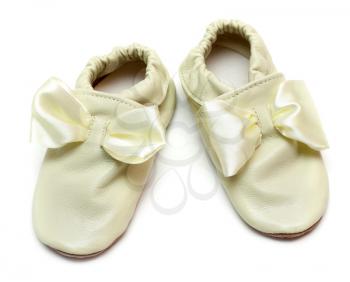 Royalty Free Photo of a Pair of Baby Leather Slippers