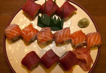 Royalty Free Photo of a Plate of Sushi