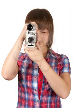 Royalty Free Photo of a Woman Holding a Video Camera