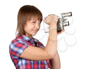 Royalty Free Photo of a Girl Holding a Camera