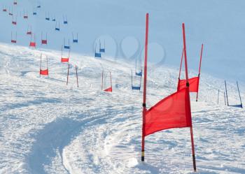 Royalty Free Photo of Ski Gates With Flags