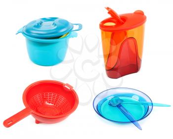 Royalty Free Photo of a Bunch of Plastic Dishes