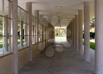 Royalty Free Photo of a Corridor With Columns