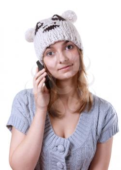 Royalty Free Photo of a Woman Talking on a Phone