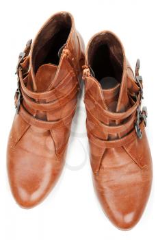 Royalty Free Photo of a Pair of Brown Leather Shoes