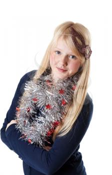 Royalty Free Photo of a Young Girl With Garland