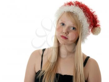 Royalty Free Photo of a Girl in a SantaHat