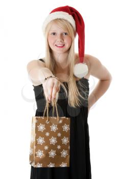 Royalty Free Photo of a Girl Holding a Present