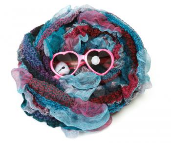 Royalty Free Photo of a Scarf and Sunglasses