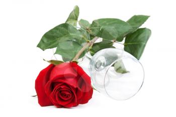 Royalty Free Photo of a Wineglass and Rose