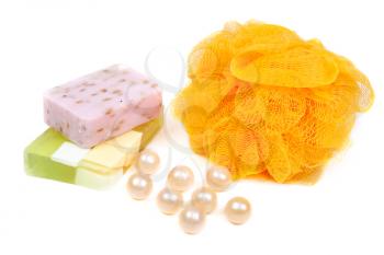 Royalty Free Photo of Soap and a Loofah