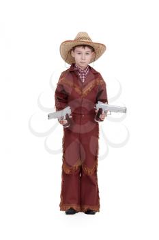 Royalty Free Photo of a Boy Dressed as a Cowboy