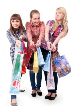 Royalty Free Photo of Girls With Shopping Bags