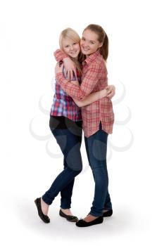 Royalty Free Photo of Two Girls Hugging