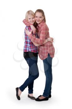 Royalty Free Photo of Two Girls Hugging