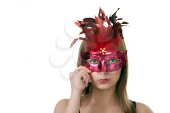 Royalty Free Photo of a Girl Wearing a Mask