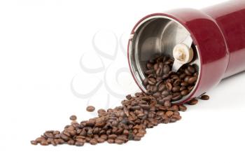 Royalty Free Photo of a Coffee Grinder and Beans