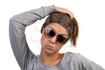 Royalty Free Photo of a Young Woman Wearing Sunglasses
