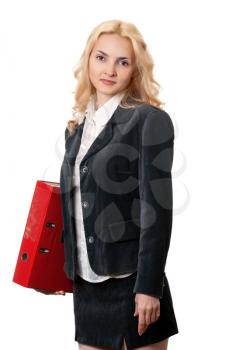 Royalty Free Photo of a Businesswoman Holding a Folder