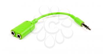 Royalty Free Photo of a Green Audio Splitter