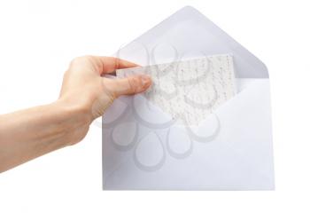 Royalty Free Photo of a Woman Holding an Envelope