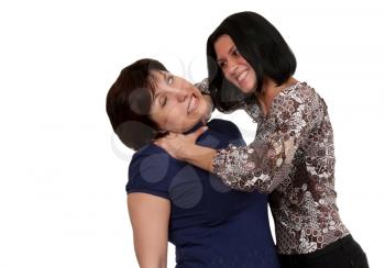 Royalty Free Photo of a Woman Strangling Another Woman