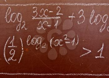 Royalty Free Photo of Mathematical Formulas on a Chalkboard