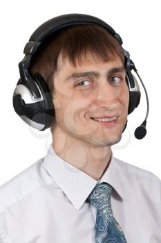 Royalty Free Photo of a Businessman Wearing a Headset