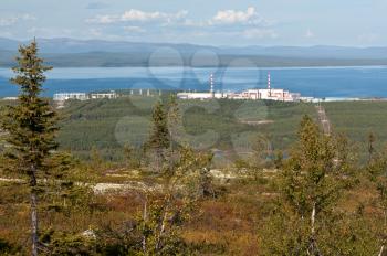 Royalty Free Photo of the Kola Nuclear Power Plant in the Mountains