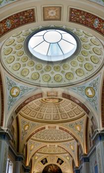 Royalty Free Photo of the Painted Ceiling at the Hermitage, Russia