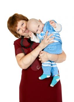 Royalty Free Photo of a Grandmother Holding Her Grandchild