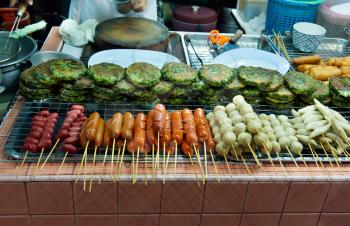 Royalty Free Photo of a Street Market With Food