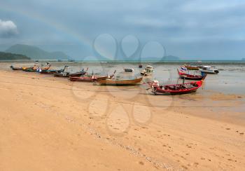 Royalty Free Photo of Boats on a Beach