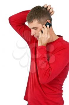 Royalty Free Photo of a Man on a Cellphone