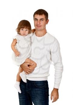 Royalty Free Photo of a Father Holding His Daughter