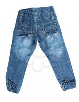 blue denim trousers isolated on white background