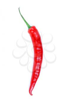 Hot chili peppers isolated on white + Clipping Path