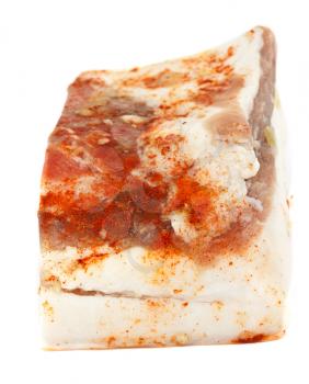 salty bacon with layers of meat on a white background