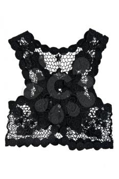 black women's vest from lace isolated on white background