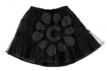 Black laced skirt isolated on white background