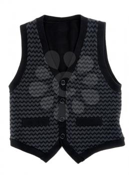 Black stylish vest isolated on white background