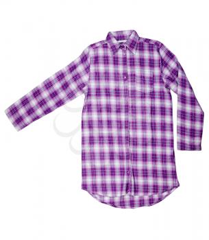 Purple plaid shirt isolated on white background