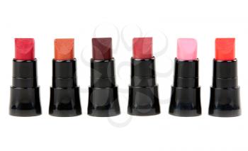 Small set in a number of lipstick isolated on white background