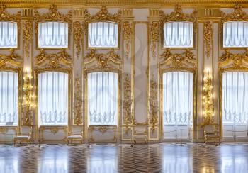 Windows ballroom of the Catherine Palace, St. Petersburg, Russia