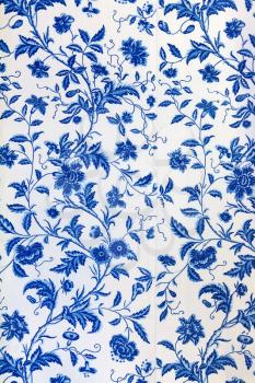Blue floral pattern in traditional European style