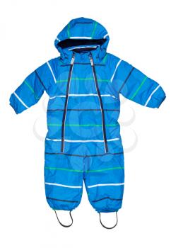 Children's blue overalls, isolated on white