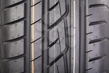 Close image or new vehicle tire tread pattern